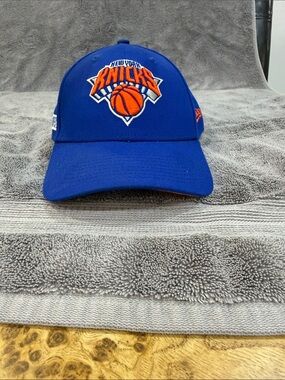 New Era Kids Royal Blue Knicks Embroidered Logo Cap with Orange Detail
